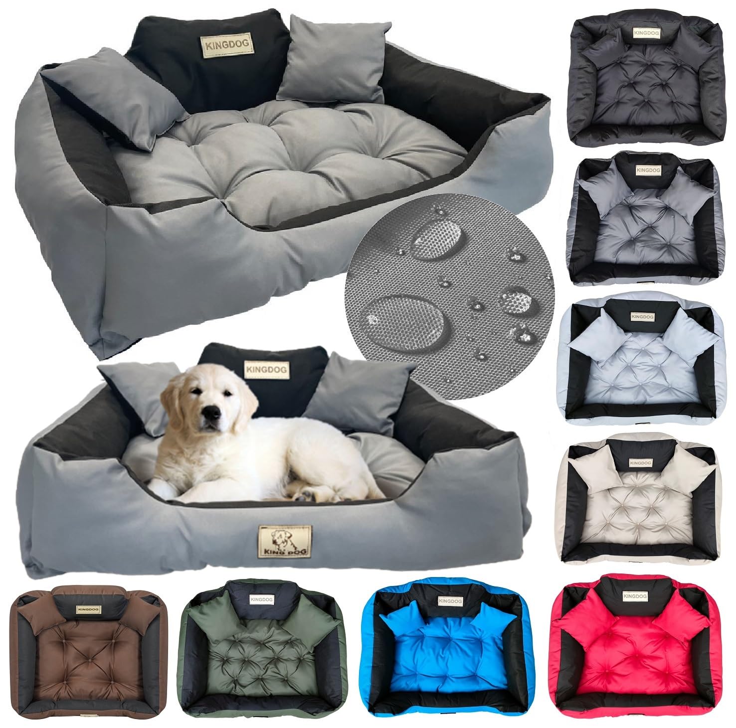 Lit pour Grands Chiens Fabriqué en UE Coussin Personnalisable