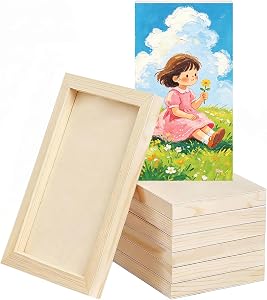 6 Pack Wood Panel Boards, Unfinished Wood Canvas Panels for Crafts, Painting Canvas, DIY Art Projects, Pouring, Arts Use with Oils, Acrylics (6 * 12inch)