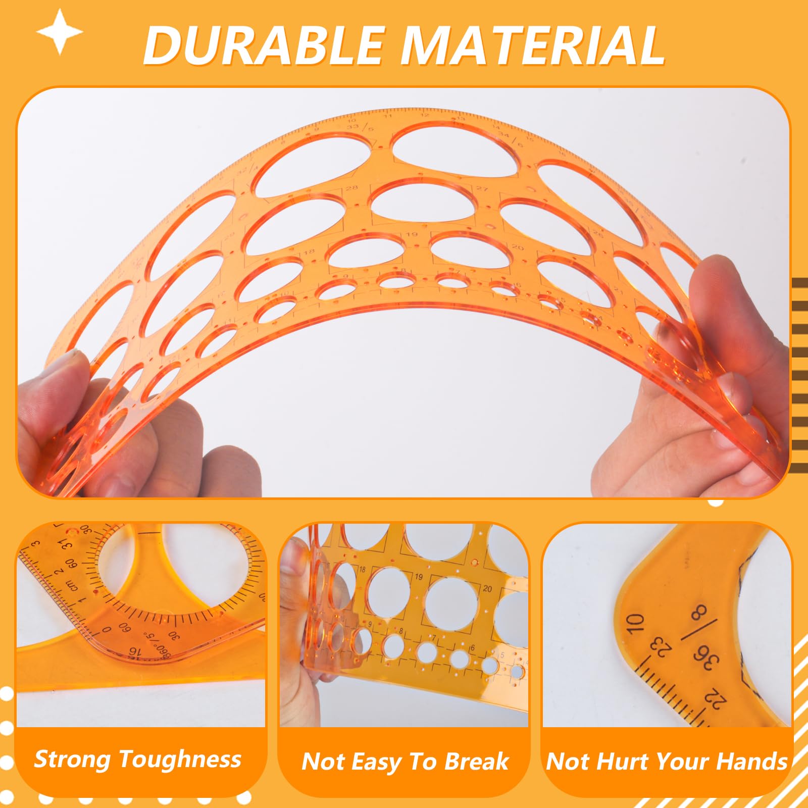 Lot De 2 Pochoirs Circulaires Transparents Avec 27 Cercles De Diamètres Différents - En PVC Robuste - Pour Dessin, Technique, Bricolage, école - Outil Précis Et Sûr - 4