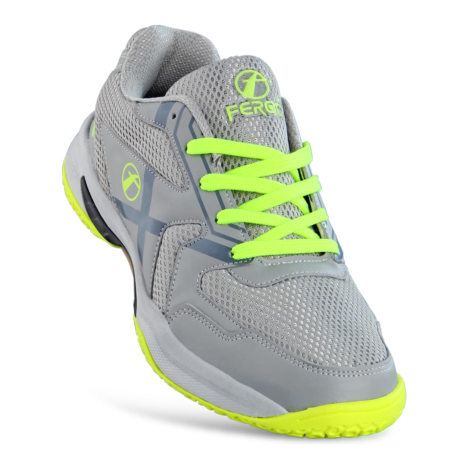 FEROC Kids Badminton Shoes, Lightweight, Durable Sole, Non-Marking, Grip Lightweight & Durable Sole for Boys Girl (Gray Green, UK Footwear Size System, Toddler, Men, Numeric, Medium, 12) 1
