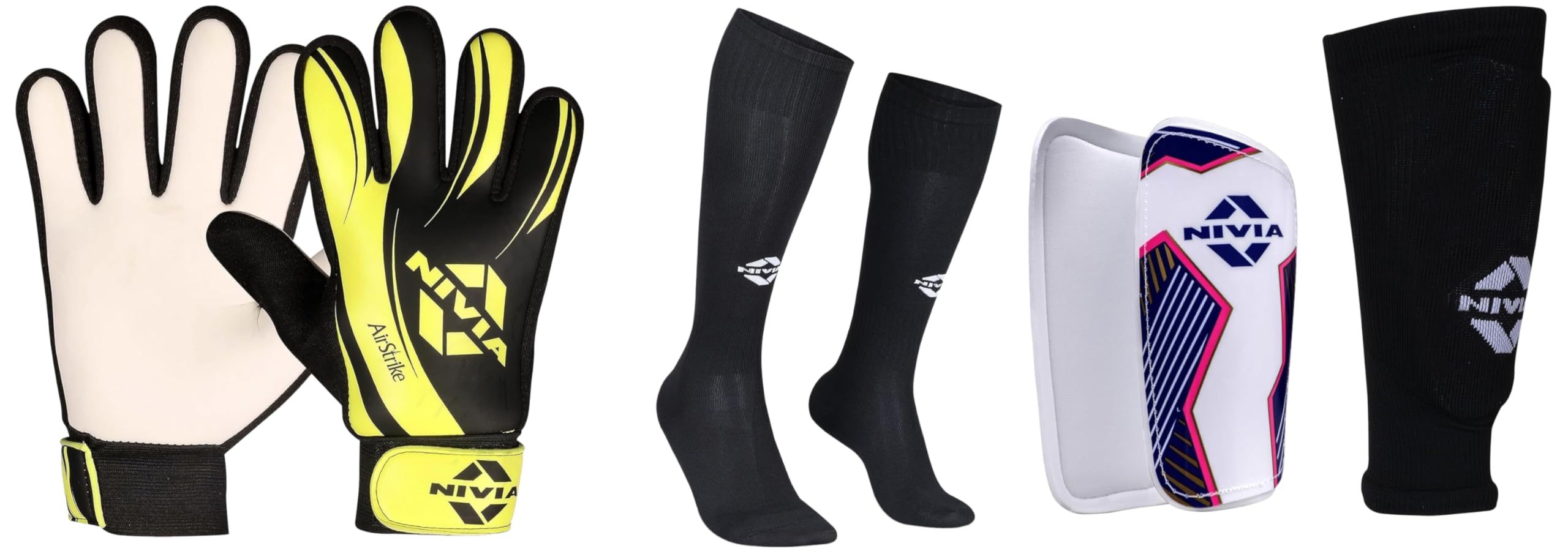 Nivia Air Strike Goalkeeper Gloves for Men & Women/Gloves with Gr, Plain Encounter Football Stockings for Men & Women, Knee Le, Classic Shin Guards with Sleeves for Youth and Adults, for-picture-19