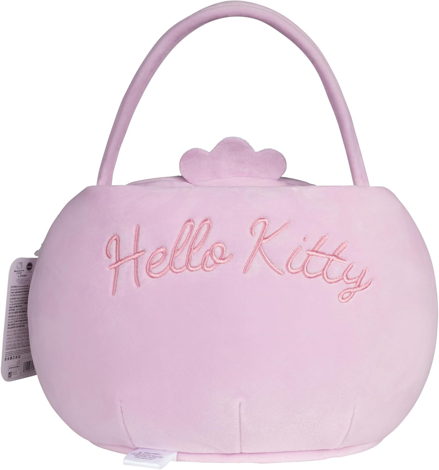 Jazwares Costume Play Hello Kitty and Friends Official Kuromi Heart Pail Accessory - 12-Inch Embroidered Treat Pail with Character Design and Carry Handle