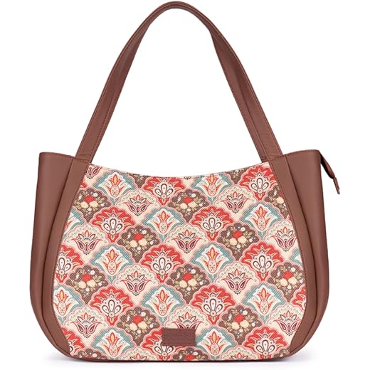 ZOUK Jute Vegan Leather Shoulder Handbag