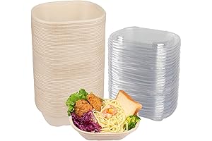 20OZ Disposable Bowls with Lids, Sugarcane Fiber Paper Bowls
