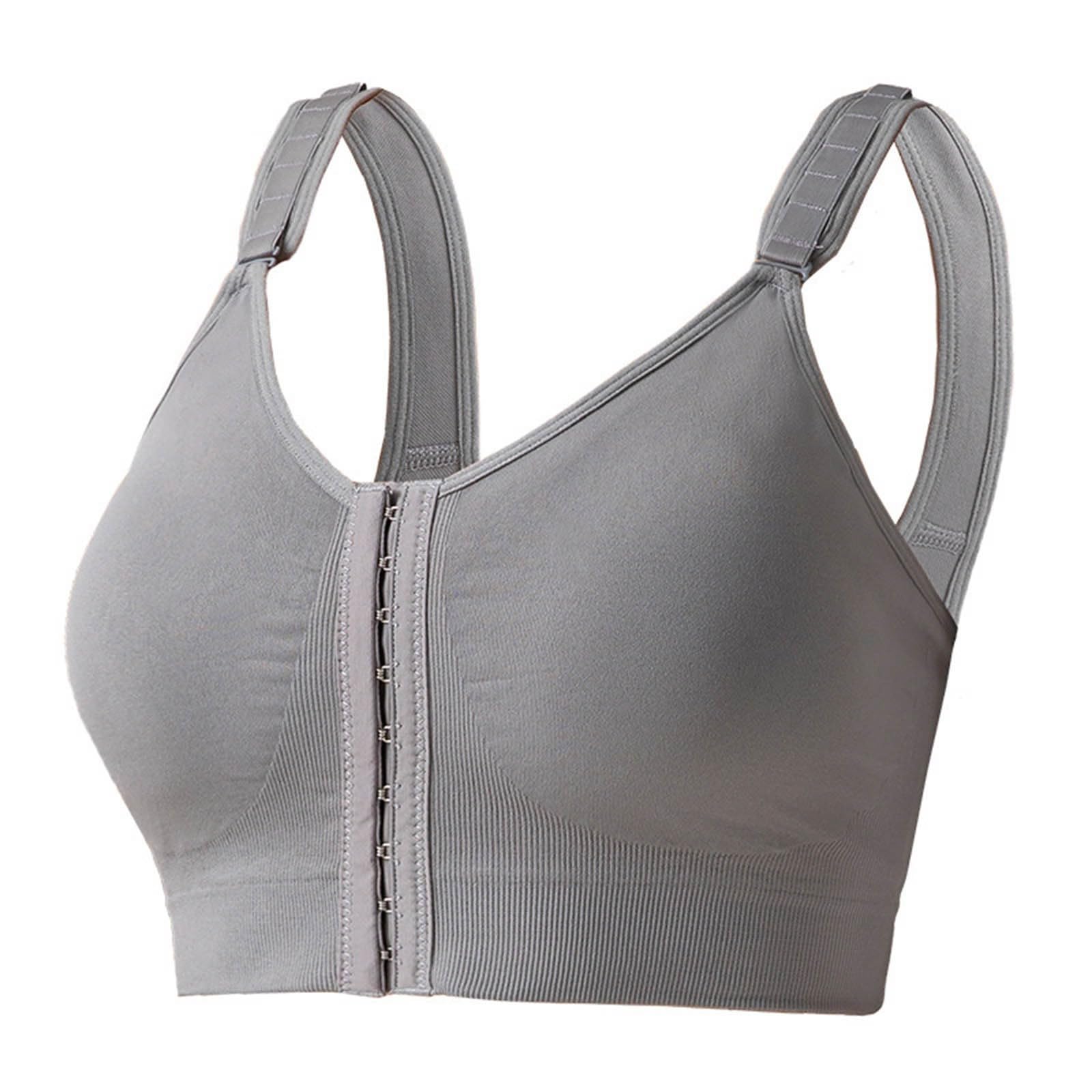 VPQILH Sports Bras for Women UK, Workout Yoga Bralette Adjustable Seamless Bra Wireless Gym Running Bralettes Casual Comfort Support Underwear Gray