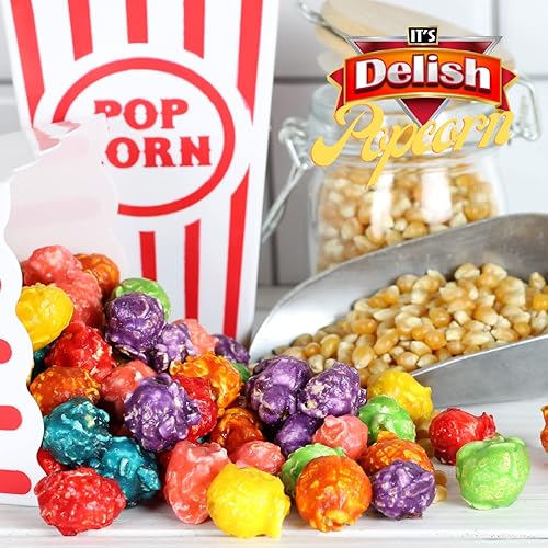 Miniatura 6 de It's Delish - Palomitas de maíz gourmet de colores arcoíris  Bolsa a granel de 1 libra  Snack multicolor de palomitas de maíz  Confeti divertido de