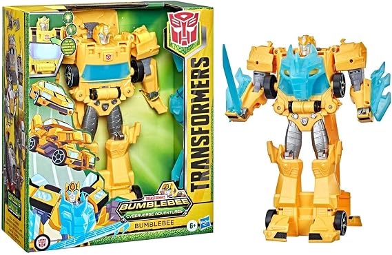 Transformers Toys Bumblebee Cyberverse Adventures Dinobots Unite Roll N’ Change Bumblebee Action Figure, 6 and Up, 10-inch, Multicolor (F2730)