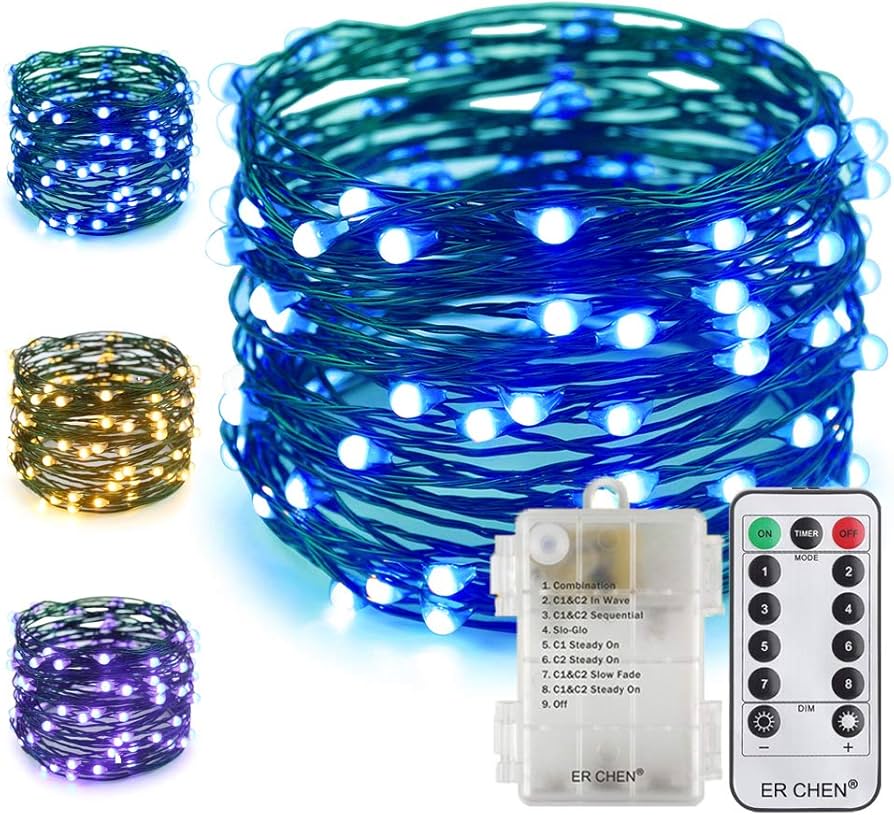 Best Battery Operated Christmas Lights From Amazon Amazon.com: ER CHEN Battery Operated Fairy String Lights with Remote Timer, 33Ft 100 LED Color Changing 8 Modes Green Copper Wire Waterproof Christmas Lights for Bedroom Indoor Outdoor Decor (Warm White &