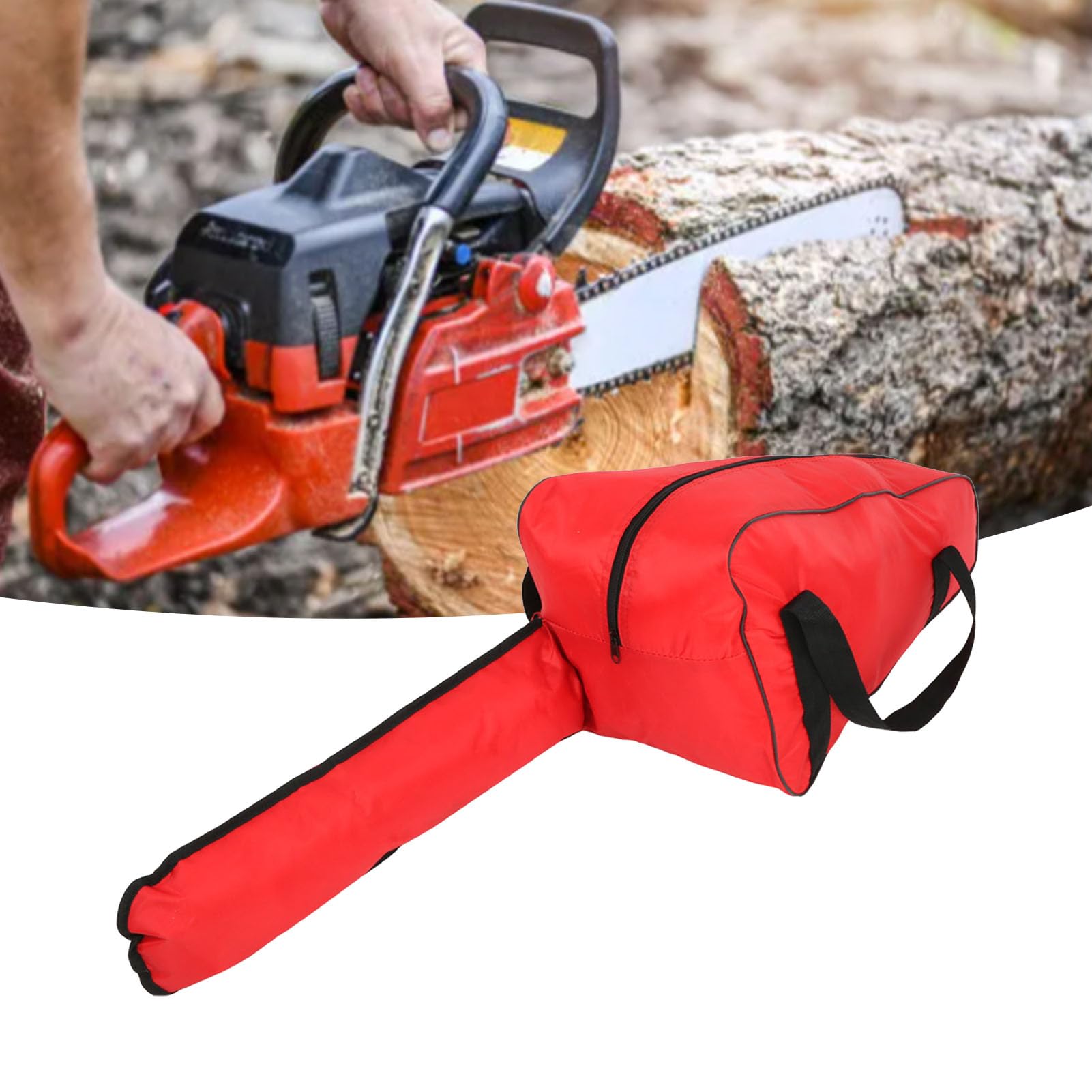 Borsa Trasporto Motosega Oxford Impermeabile Portatile per Conservazione Attrezzi Giardinaggio Rosso