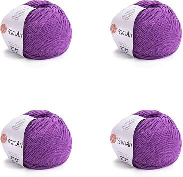 YarnArt Genius Soft Cotton Blend Yarn, 4 Pack 1.76 oz / 174 Yds