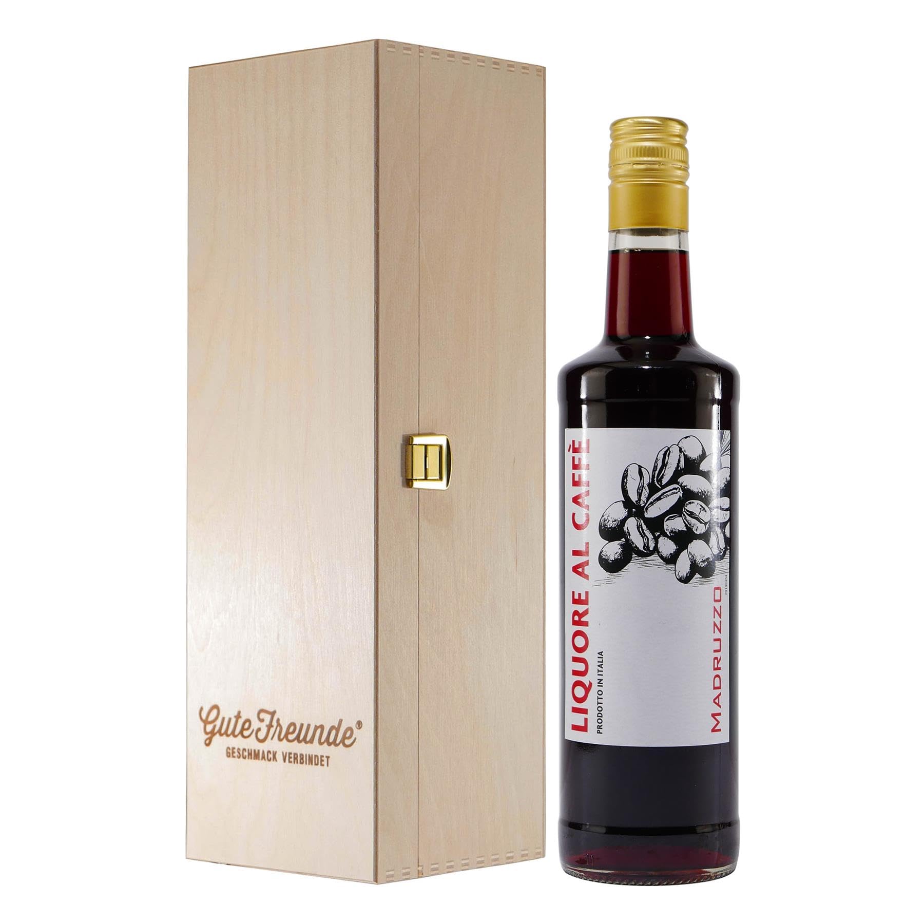Madruzzo Liquore al Caffè mit Geschenk-Holzkiste