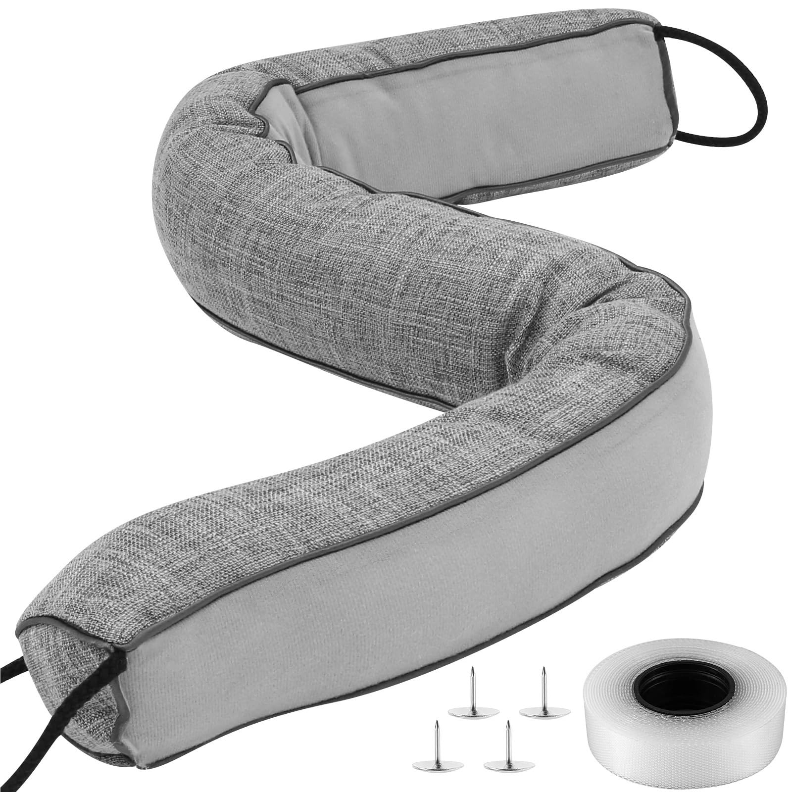 Draft Excluder For Doors Silent Door Sealing Strip Windproof Stopper Guard Rain Weatherstrip Noise Reduction Insulator Sealer Home Block Light(Khaki)