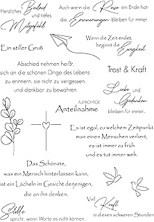 VBS Silikonstempel Kondolenz, 16 Motive Klare Stempel für DIY Bullet Journal Scrapbooking Stempelset Kartengestaltung und Kartenherstellung