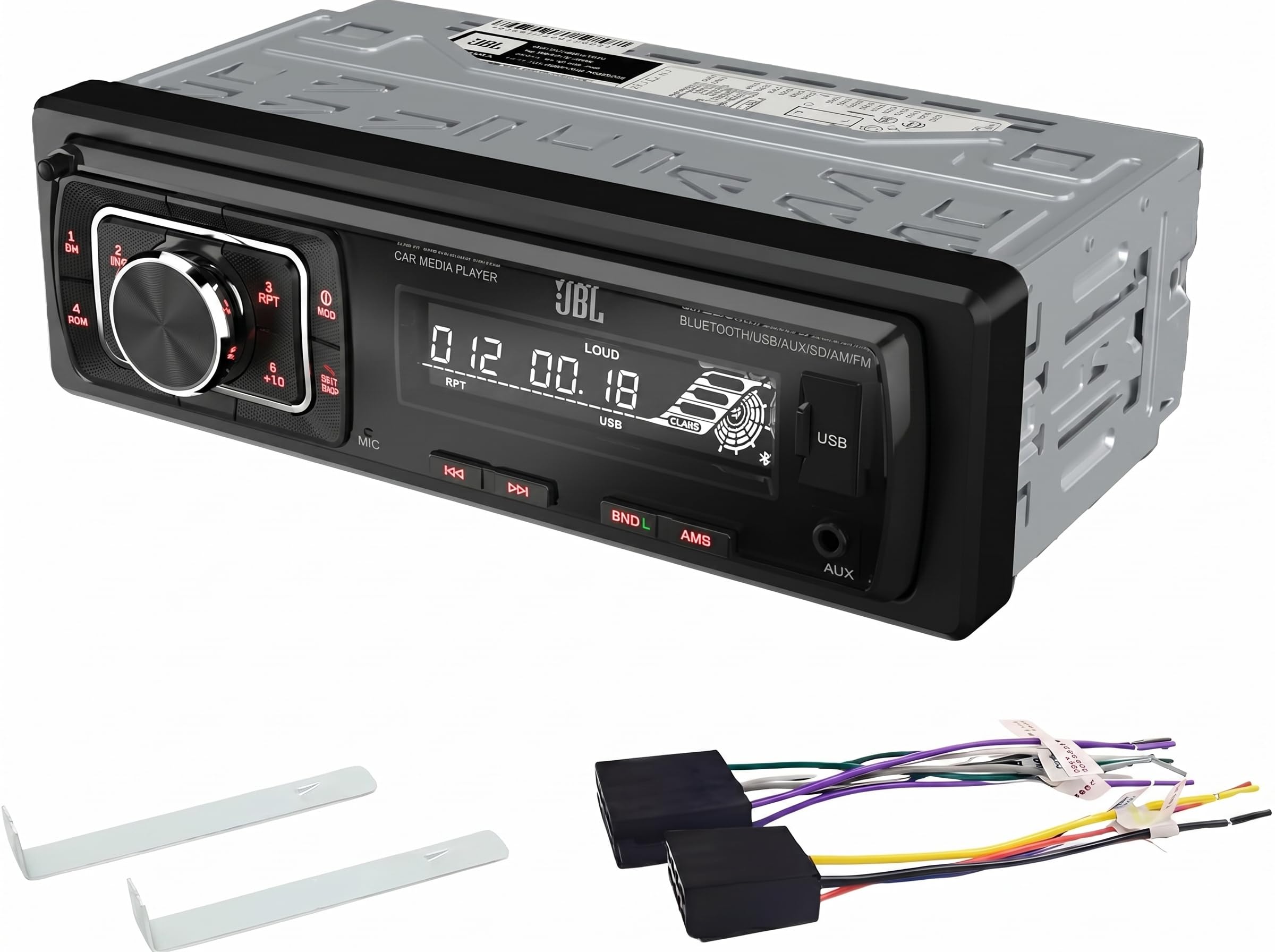JBL Celebrity 150 Radio Coche Bluetooth por Harman Kardon Am/FM Auto Radio | 1 DIN Universal con Pantalla Desmontable y función de Manos Libres Coche Bluetooth, 4x50W, USB, SD, AUX y 2 Salidas RCA