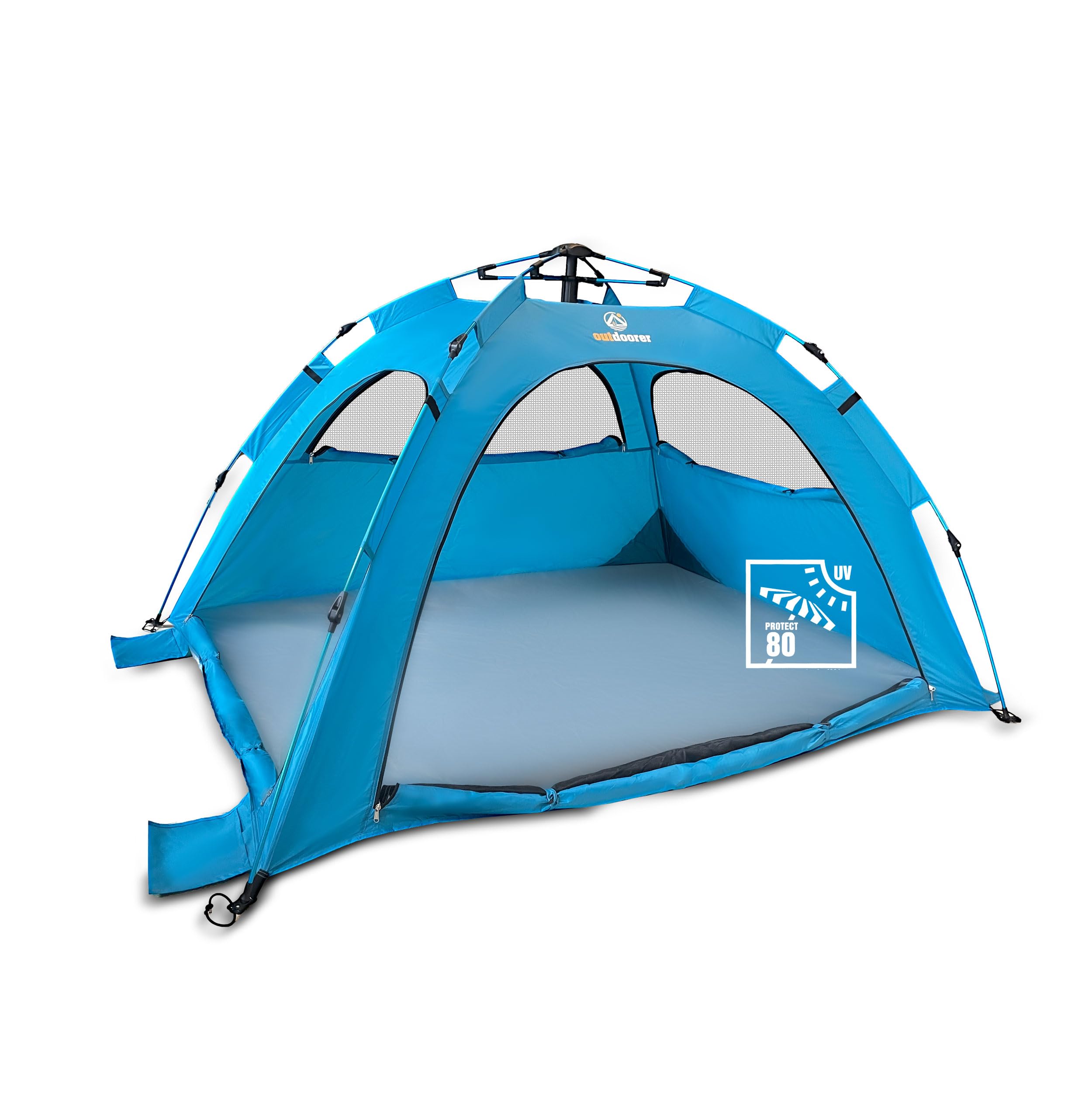 outdoorer UV 80 Automatik-Strandmuschel Sun Snapper Alu Air - ultraleichtes Strandzelt mit UV Schutz 80, Insektenschutz