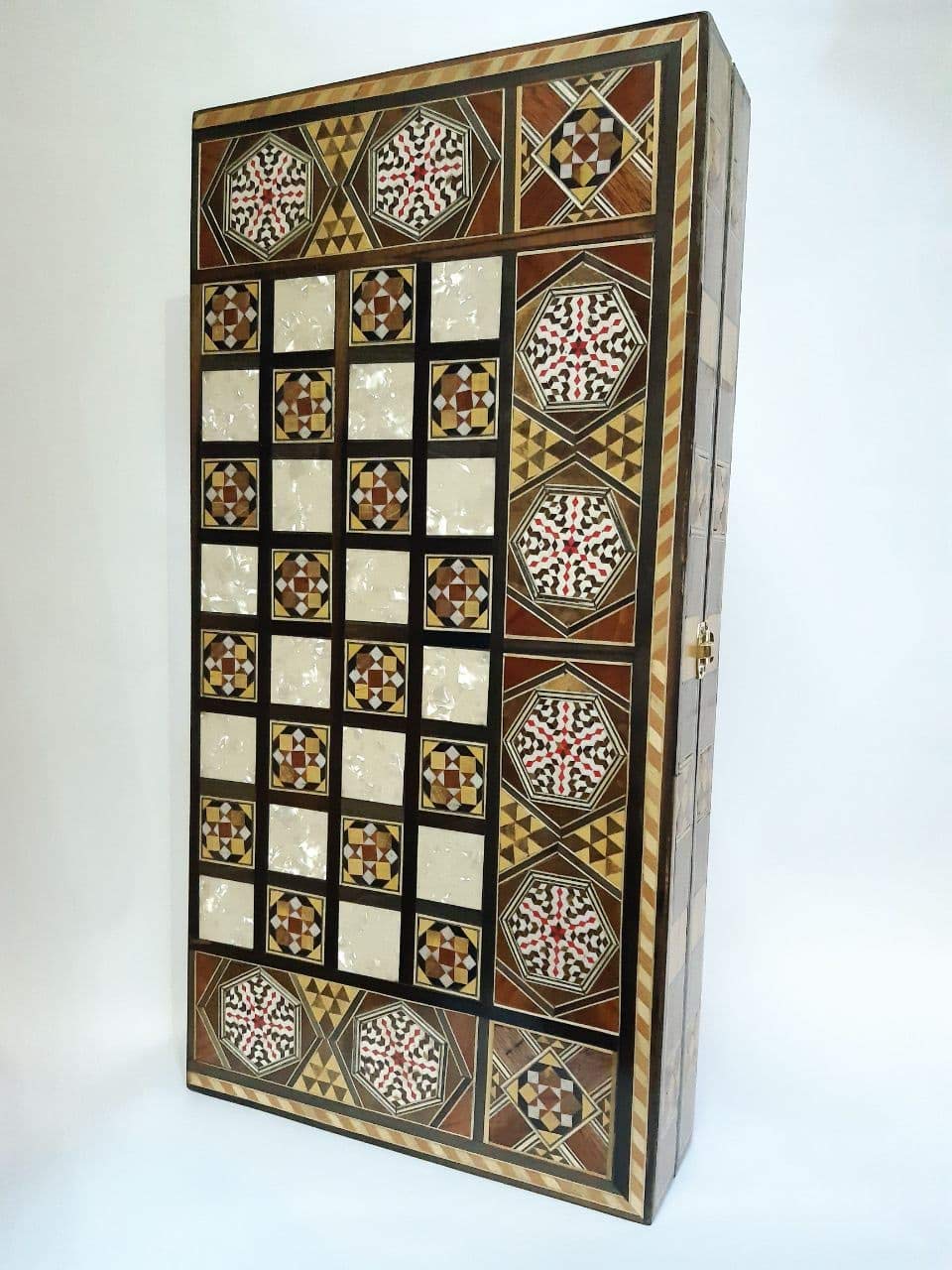 طاولة زهر The 19'' Classic Backgammon Wooden Premium Board Game Set - Large Unique Luxury Backgammon Chess Set for Adults Board Travel Games - Dice - Pieces Friends, Families,Indoor Games Gift