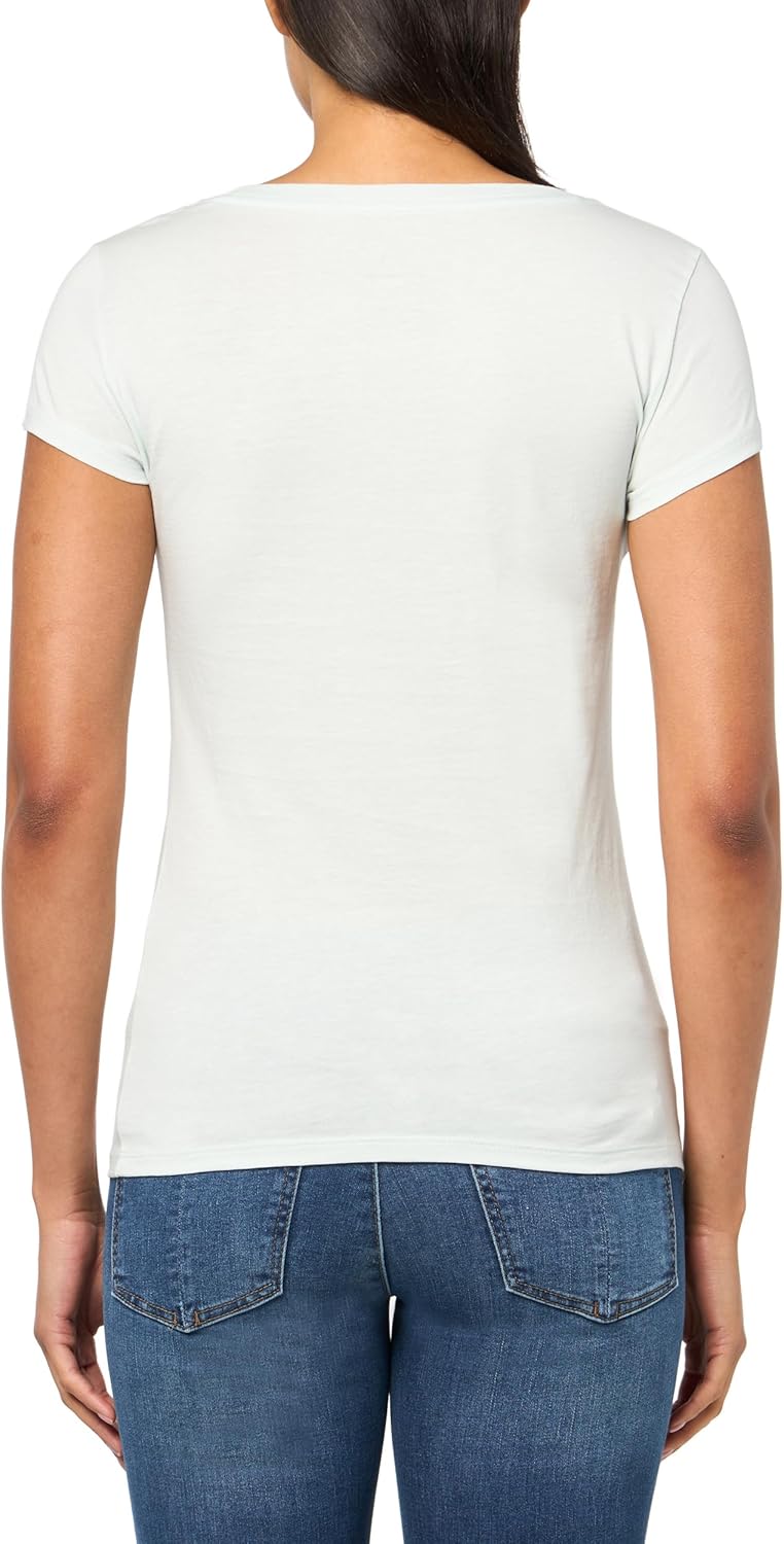 Armani Exchange Womens Scoop Neck Slim Fit Corporate Logo Tee - Image 2