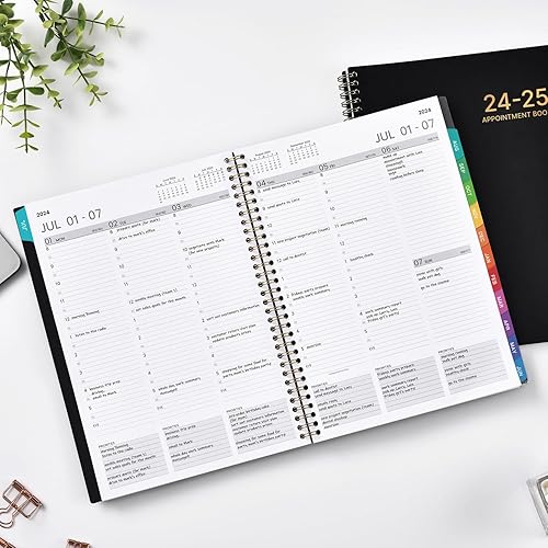 Miniatura 2 de Agenda de citas 2024-2025, julio 2024 a junio 2025, planificador diario por hora con intervalo de 30 minutos, 9 x 11 pulgadas, planificador semanal
