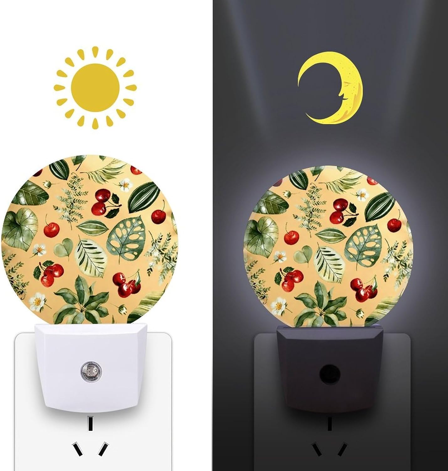 Cherry Print Decoration Night Lights Plug Into Wall image 3