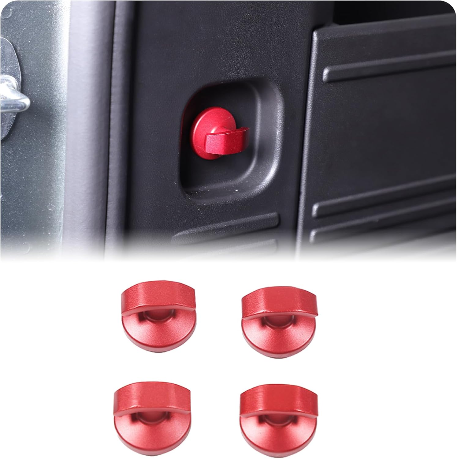 for Hummer EV Accessories Cargo Trunk Bag Hook Kit 4PCS Aluminum Rear Trunk Boot Cargo Net Hooks Ring Loop Hanging Replacement for Hummer EV SUV 2024 2025+ (Red)