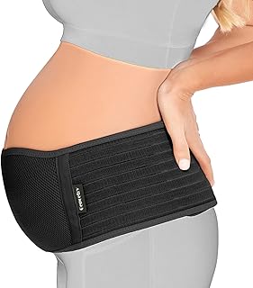 Gepoetry Maternity Belly Band for Pregnant Women | Pregnancy Belly Support Band for Abdomen, Pelvic, Waist, & Back Pain | Adjustable Maternity Belt | For All Stages of Pregnancy & Postpartum (Black)