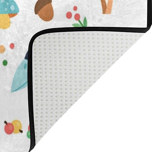 Miniatura 4 de Vantaso Alfombras de espuma suave para cuarto de bebé, divertidos animales del bosque, antideslizantes, para niños, niñas, sala de juegos, sala de