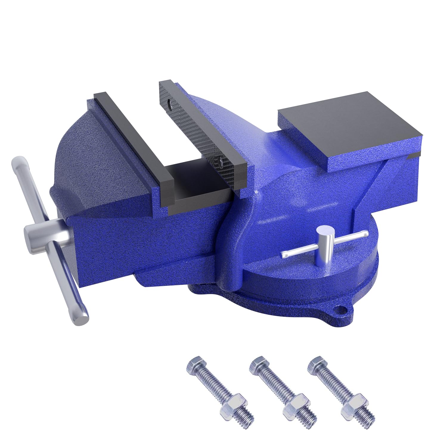 NEUWEABY6 Inch Bench Vise for Woodworking and Metalworking Projects, Adjustable Jaw Width, Sturdy Cast Iron Construction Blue