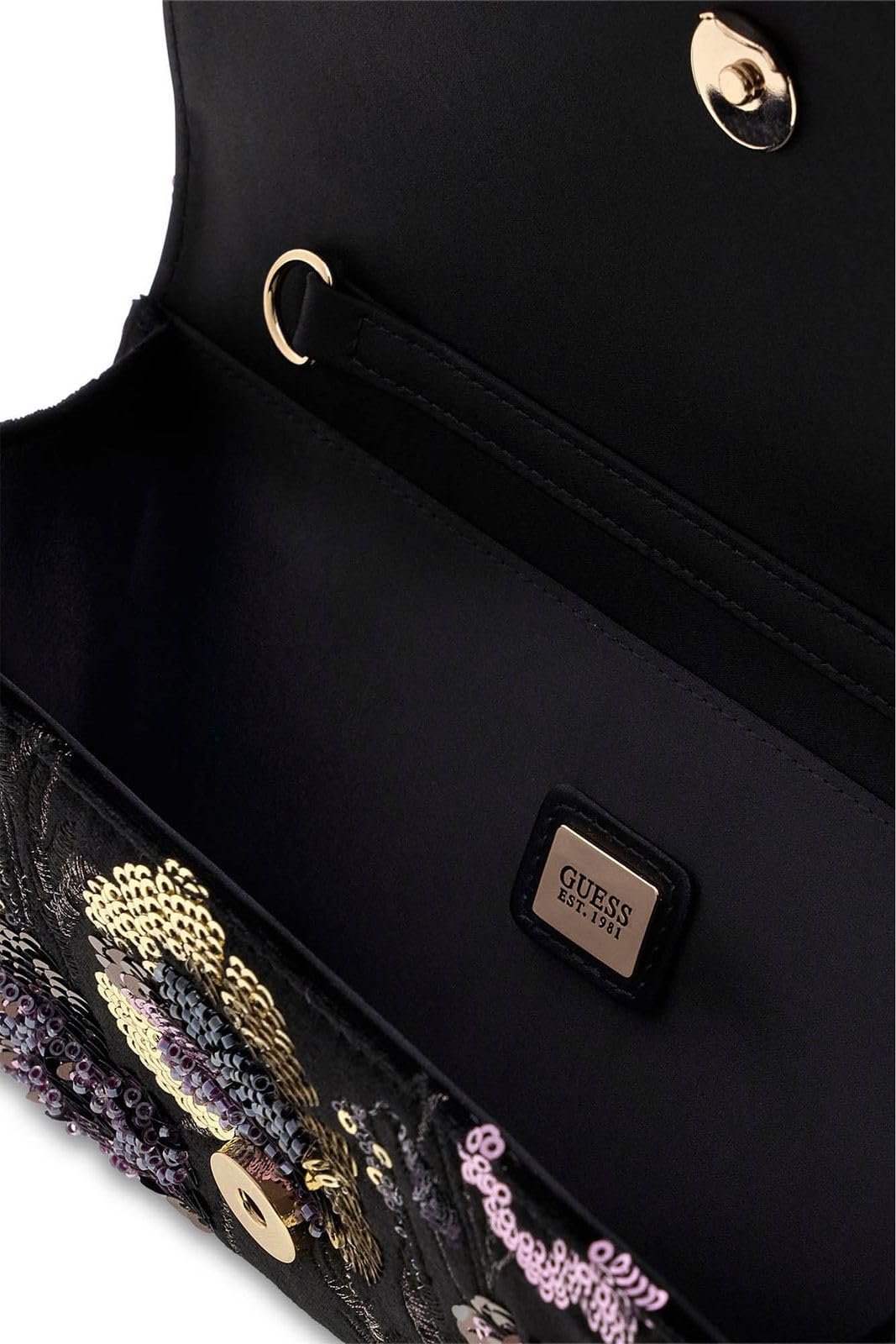 GUESS bolso de noche bolso bandolera Tasmin Top Handle Clutch Black Multi negro