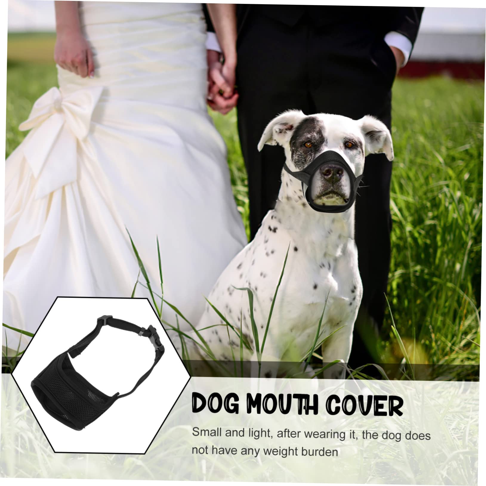 YARNOW 5pièces Muselière pour Chien Ajustable Protège Confortable Et Respirante pour Sorties Extérieur Couleur Noir Scintillant XL