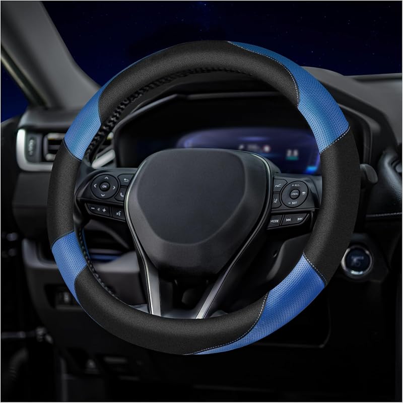 Capa para Volante em Couro Macio com Design Respirável e Pegada Antiderrapante ESALFAUTO para Volante Redondo de 37 cm