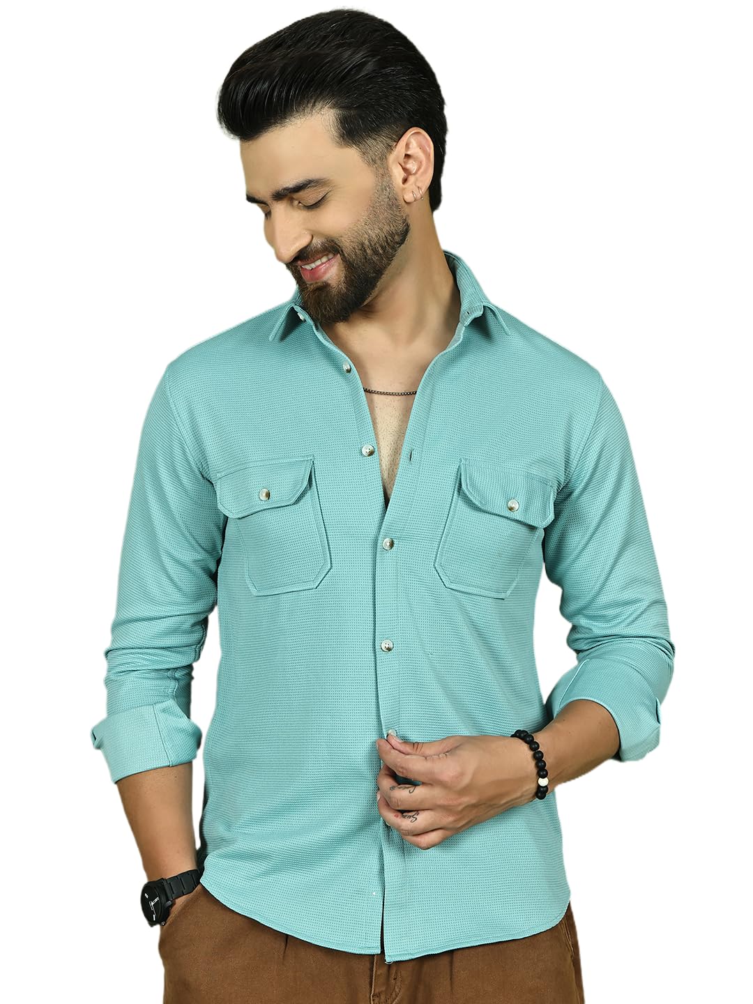 indian needle Woven Design Casual Shirt for Men-picture-36