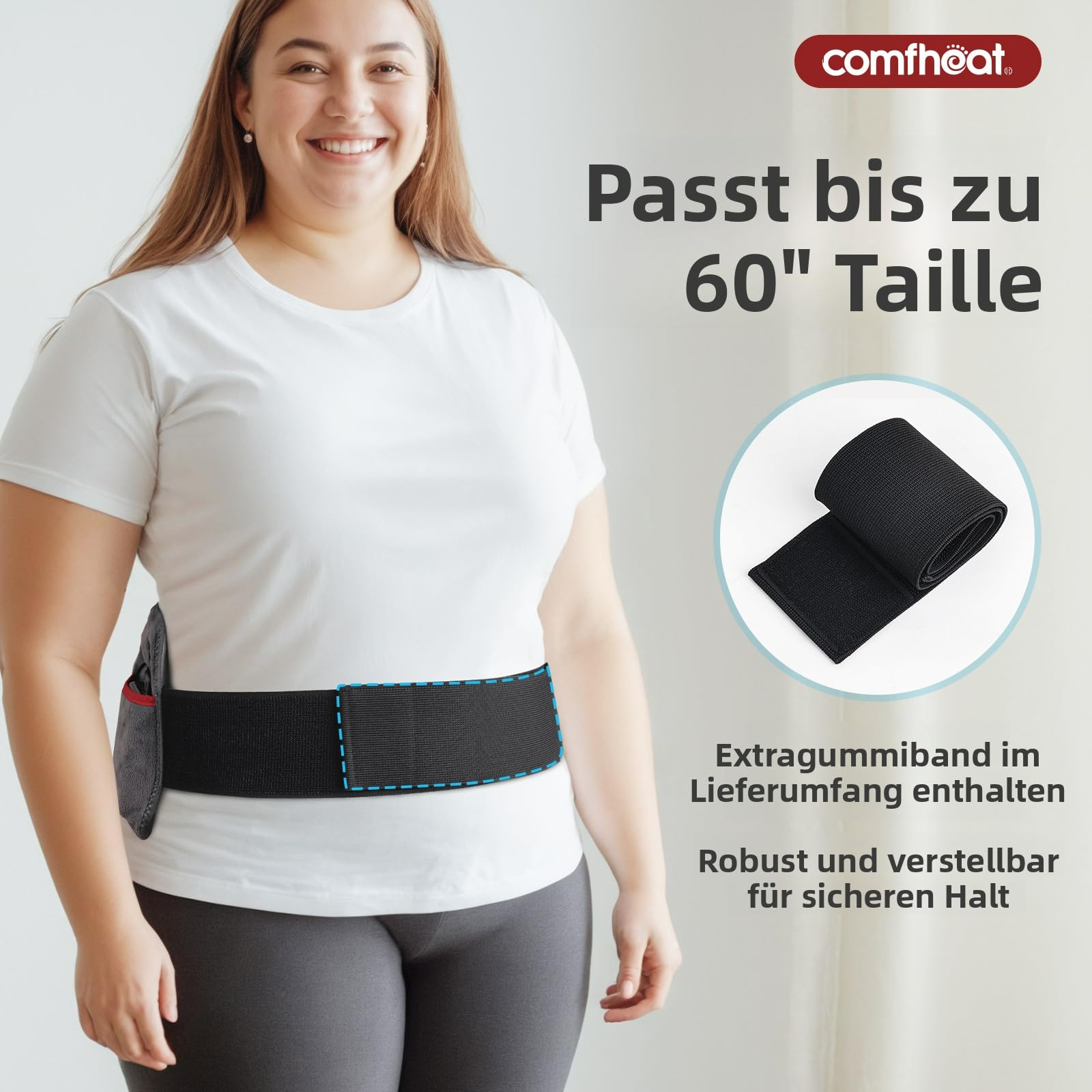 Cuscino riscaldante per la schiena senza fili, con batteria da 10000 mAh | Sollievo dal dolore, portatile, riscaldato, per la zona lombare, crampi, mestruazioni, regalo per donne e uomini