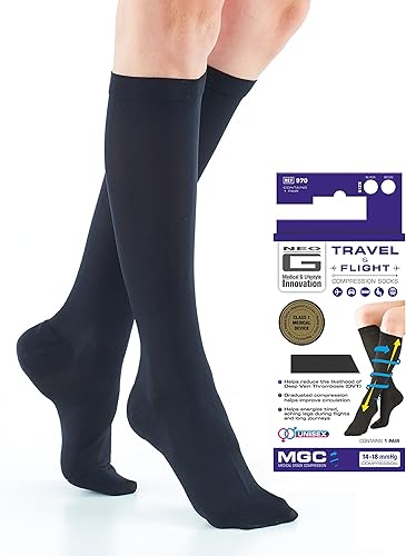 Calcetines de compresión Neo G Travel para mujer - Energizantes piernas cansadas y doloridas. Compañero de vuelo perfecto, ideal para largos