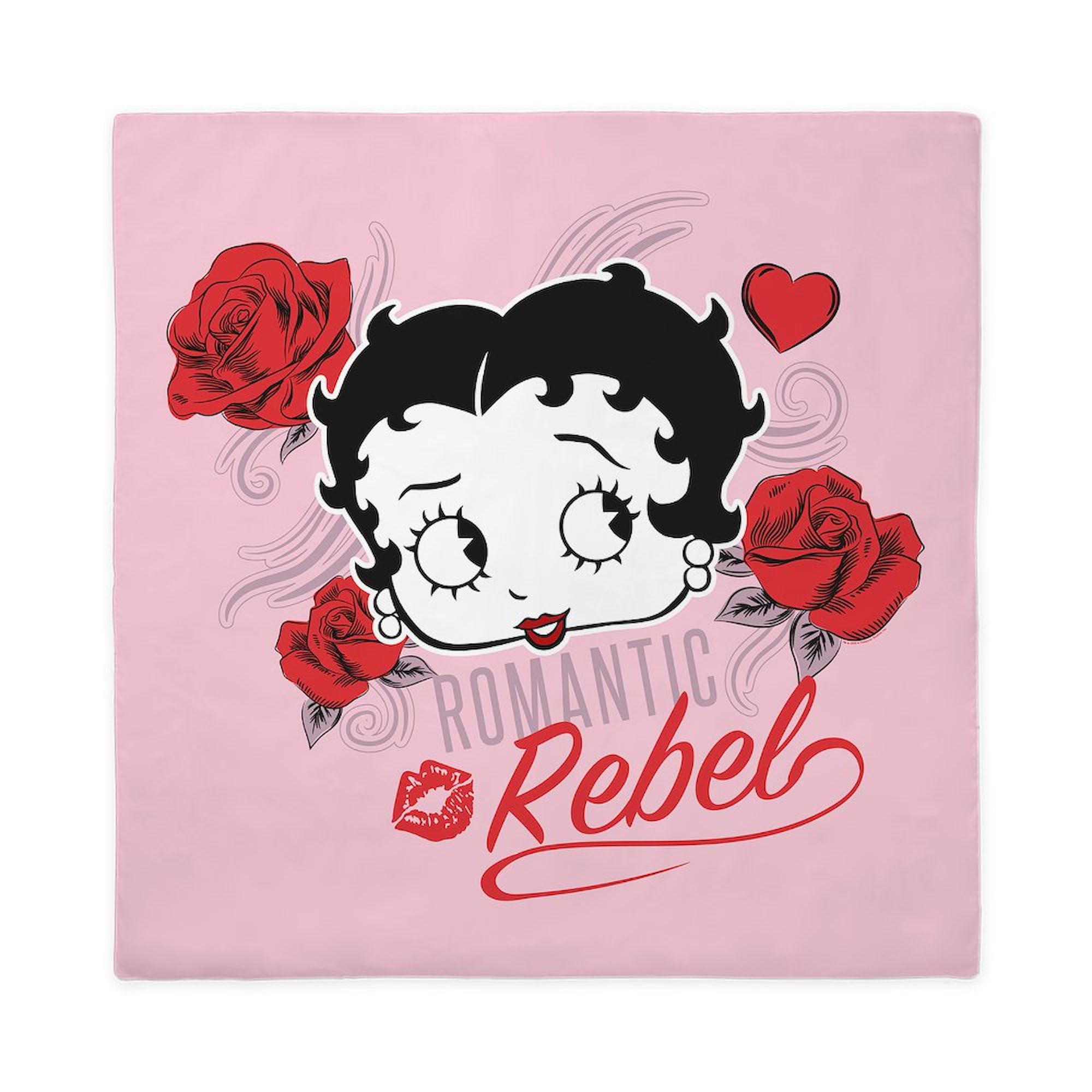 CafePress Betty Boop Romantic Rebel Queen Duvet Cover, Printed Comforter Cover, Unique Bedding