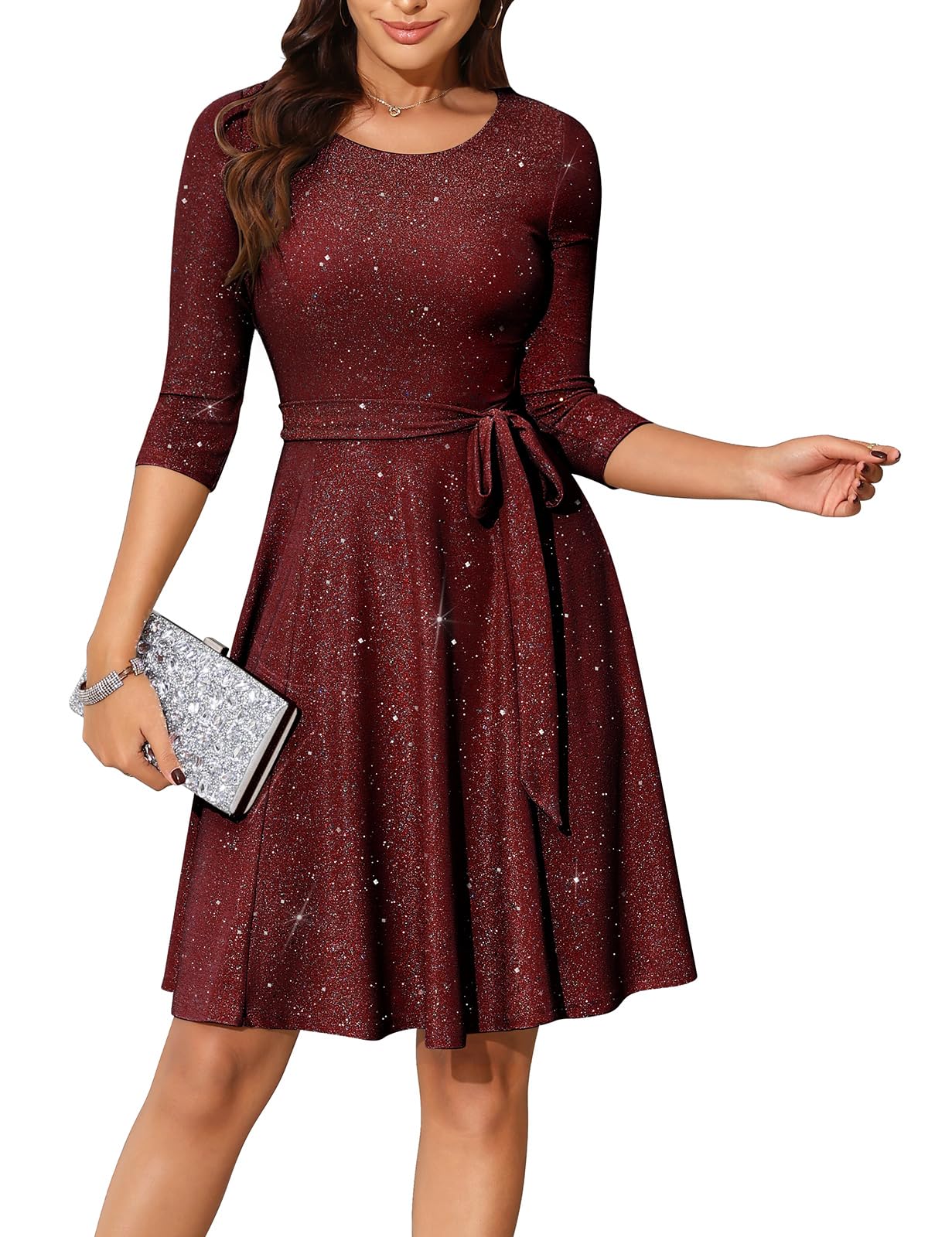 heekpek Cocktailkleid Damen Elegant Kleid Partykleid