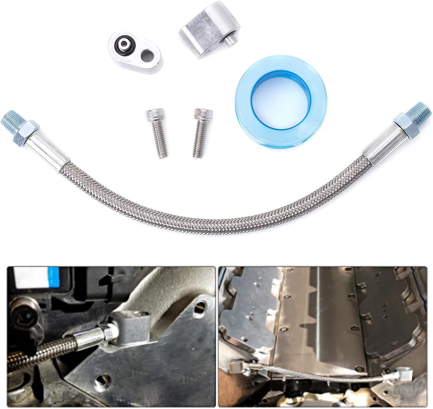 RJSPHH LS steam Port kit coolant Crossover kit LS Engine 3-Bolt DBC DBW Gen 3 Throttle Body Bypass Steel Braided Hose Kit For Fits LSX LS1 LM7 LR4 LQ4 LS6 L59 LQ9 LM4 L33