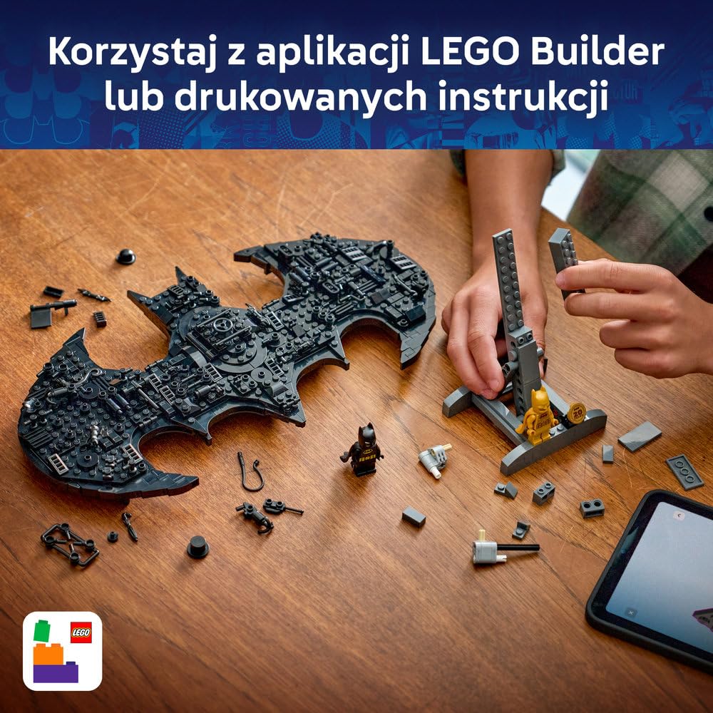 LEGO DC Batman Logo Batmana 76330 | Model kolekcjonerski, do ekspozycji, prezent dla fana Batmana 12+, zestaw klocków konstrukcyjnych, 678 elementów