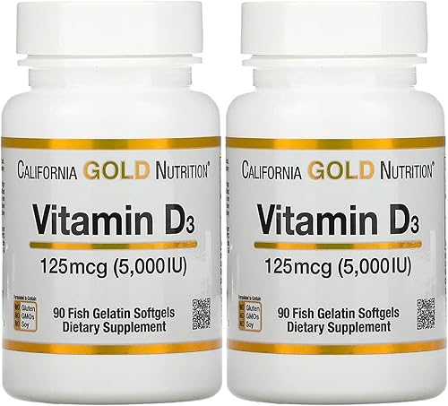 Suplemento de vitamina D3 de California Gold Nutrition Apoyo para huesos y dientes saludables Apoyo al sistema inmunológico Sin gluten, sin OMG