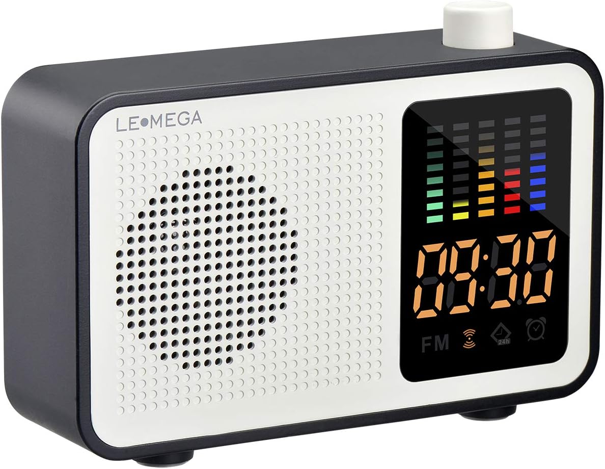 Portable Bluetooth Speaker Vintage Retro Fashion Style Bluetooth 4.1 Wireless Speaker with FM Radio Alarm Clock AUX Input Support TF Card (Black)