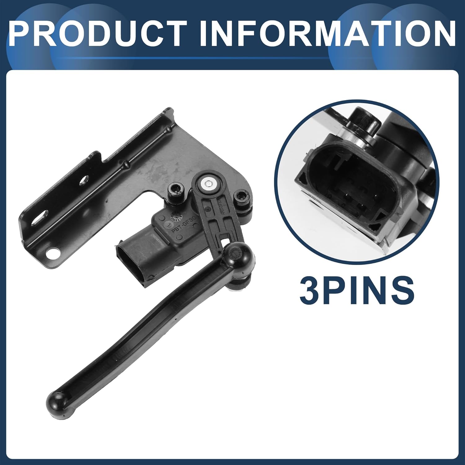 Air Suspension Ride Height Level Sensor, Front Left Height Level Sensor No.68235503AA/68270709AA for Ram 1500 2015-2018 Black, 1 Pc