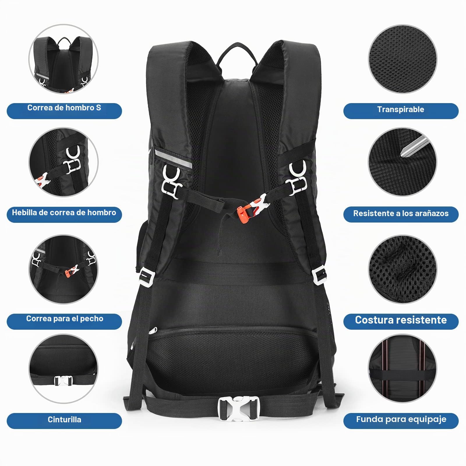 HOMIEE Mochila de Senderismo 45L Impermeable Ligera para Caminar Camping Trekking