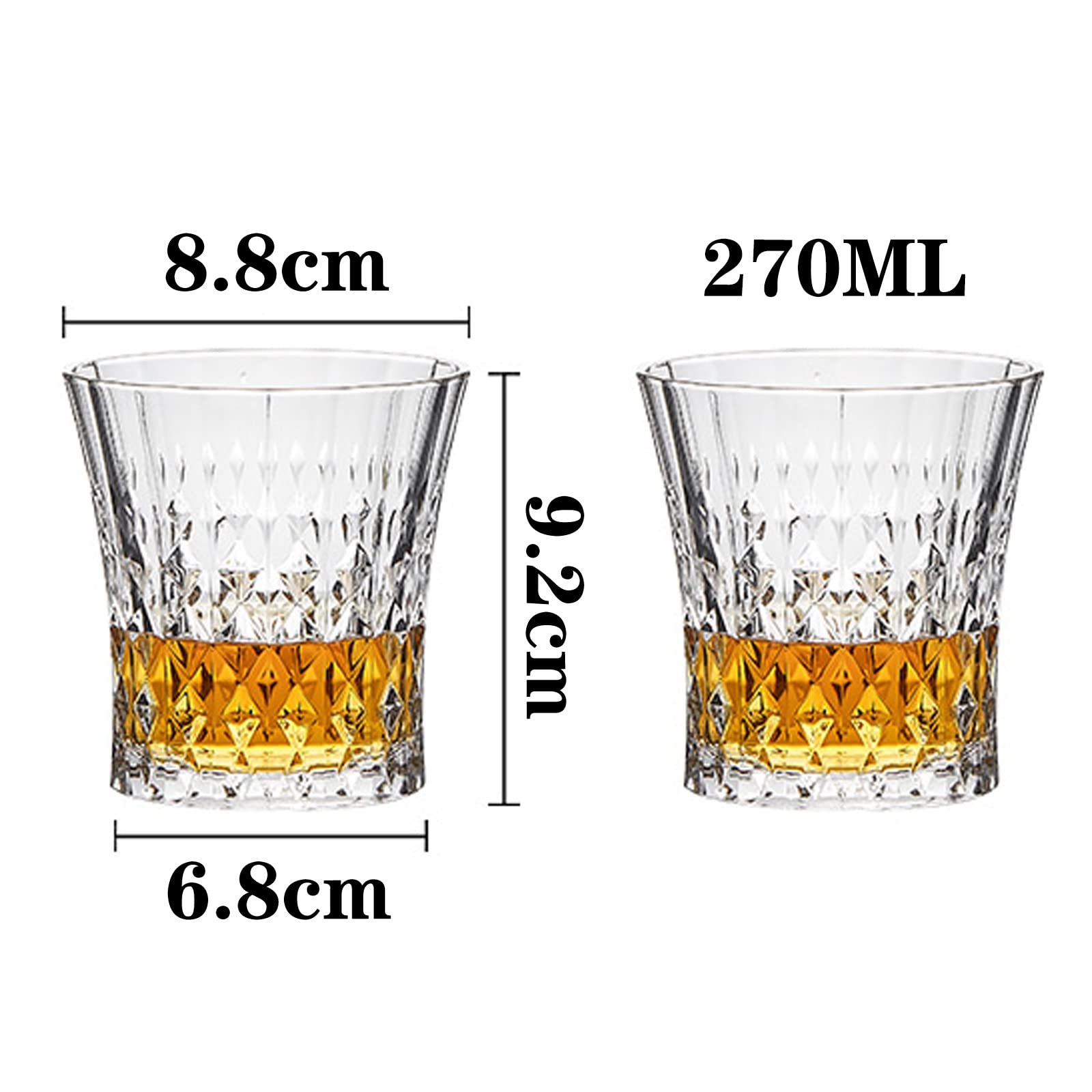 Kieliszek do Whisky i Czerwonego Wina - Bezołowiowe Szkło Kryształowe, Idealne do Koktajli, Piwa, Soku i Wody - Dla Domu, Restauracji i Imprez - 2 Sztuki
