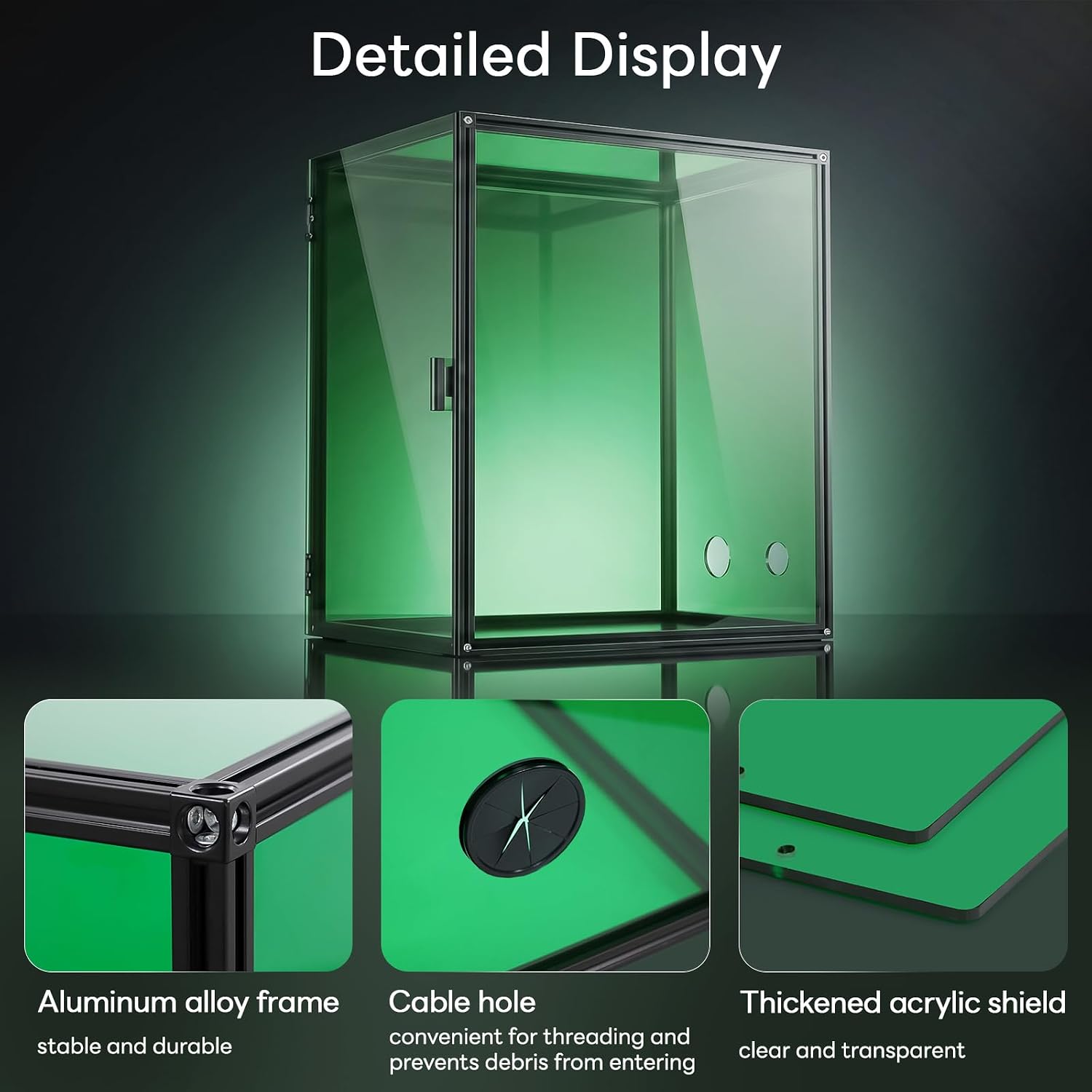 Laser Engraver Enclosure, 29.9 x 16.9 x 26.7 in, Green Acrylic