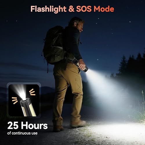 Miniatura 7 de 15000 mAh Rechargeable Camping Light with Stand, Cordless Work Light with 3 LED Lamp Heads, 5500 Lumens Dimmable Camping Essentials Gear Emergency