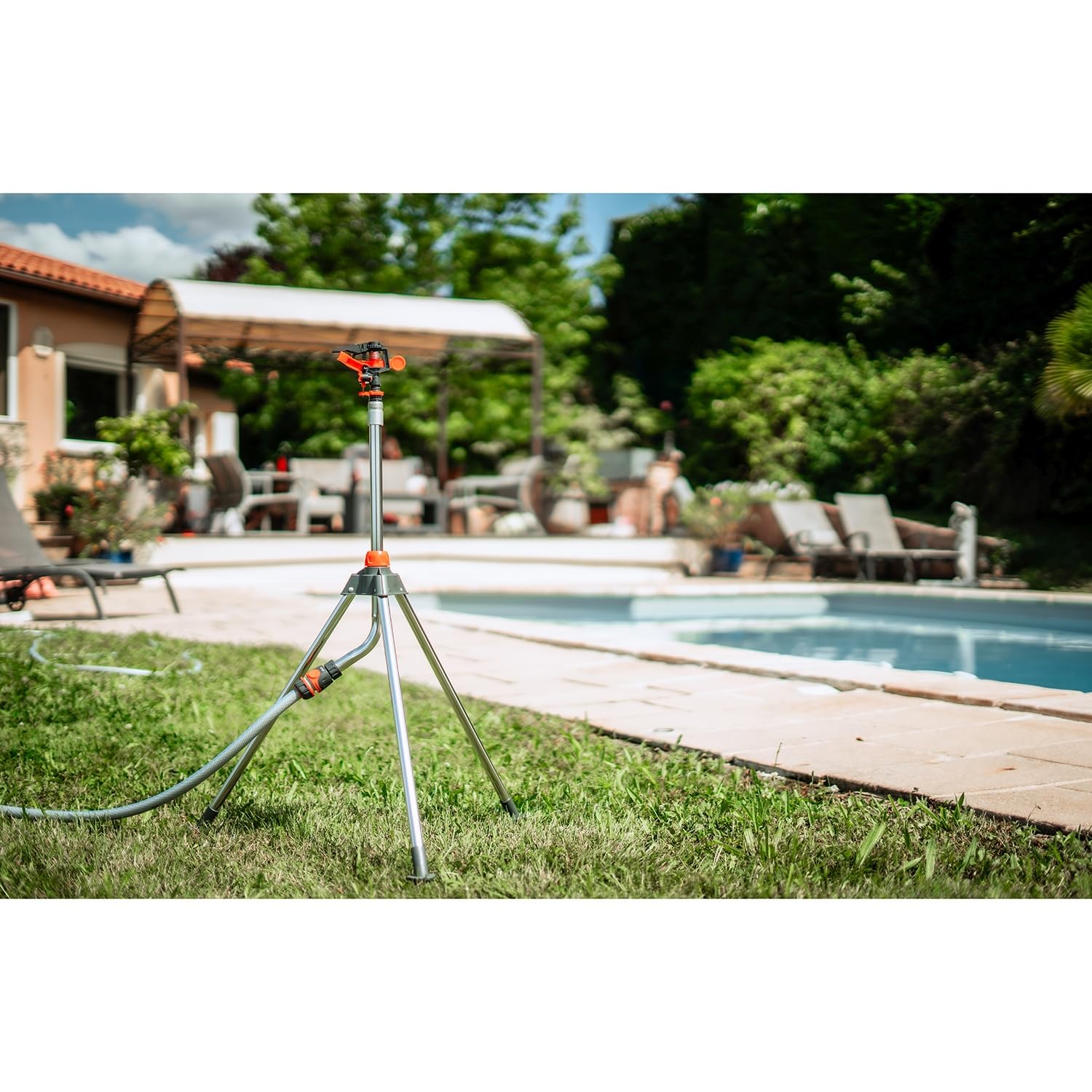 SPIDO - Kit douchette et asperseur sur Pied - Lance télescopique 95 à 140 cm - Asperseur 360° - Arrosage Jardin et massifs
