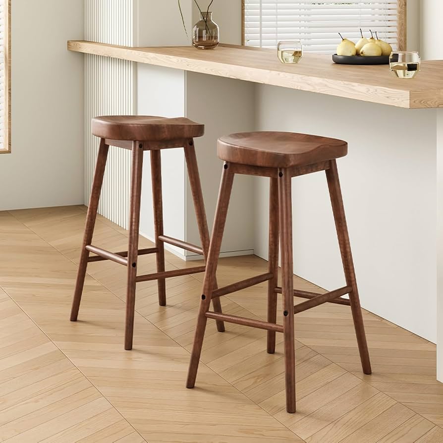 Amazon｜Sunon バースツール 木製 ハイスツール 人間工学デザイン