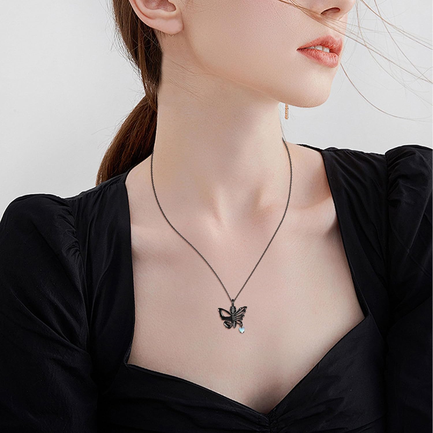 YAFEINI Mushroom/Dragonfly/Hummingbird/Witches Knot Urn Necklace for Ashes Sterling Silver Cremation Pendant Memorial Mother's Day Jewelry Mothers Day for Women Mom