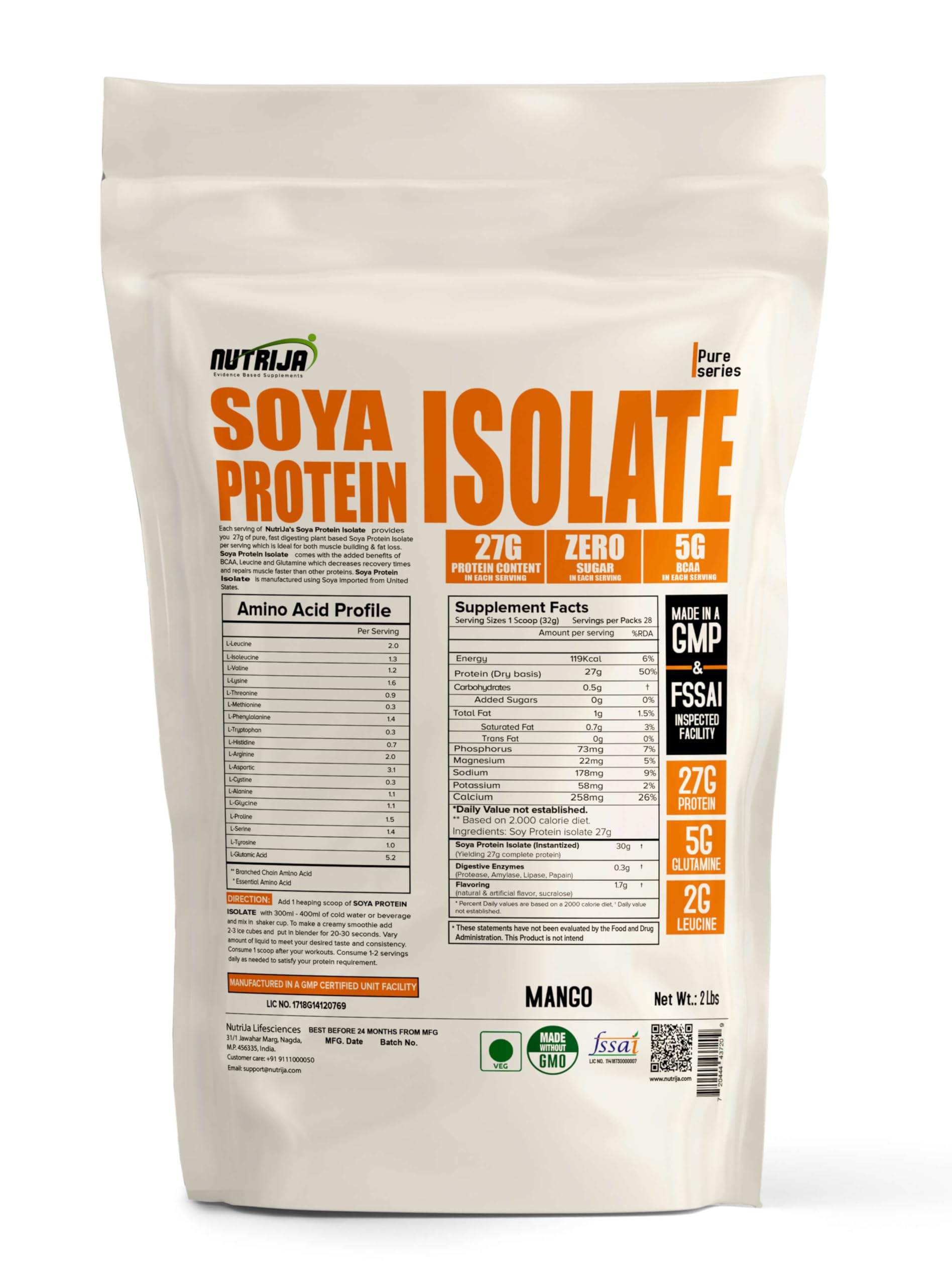 NutriJa Soya Protein Isolate 90% with Added Digestive Enzymes for Optimal Absorption | Vegan Plant Based Protein Powder | Non-GMO 28 Serving 2 LBS Caffe Mocha — Amazon image 5