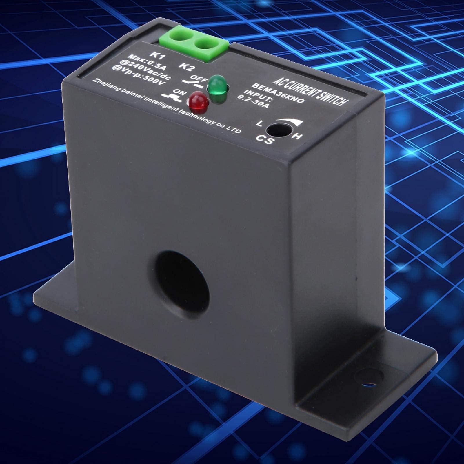 LANTRO JS Interruttore Di Rilevamento Corrente Regolabile, AC 0.2-30A, Autoalimentato, Uscita Normalmente Aperta/Chiusa, Per Monitoraggio Industriale - 2
