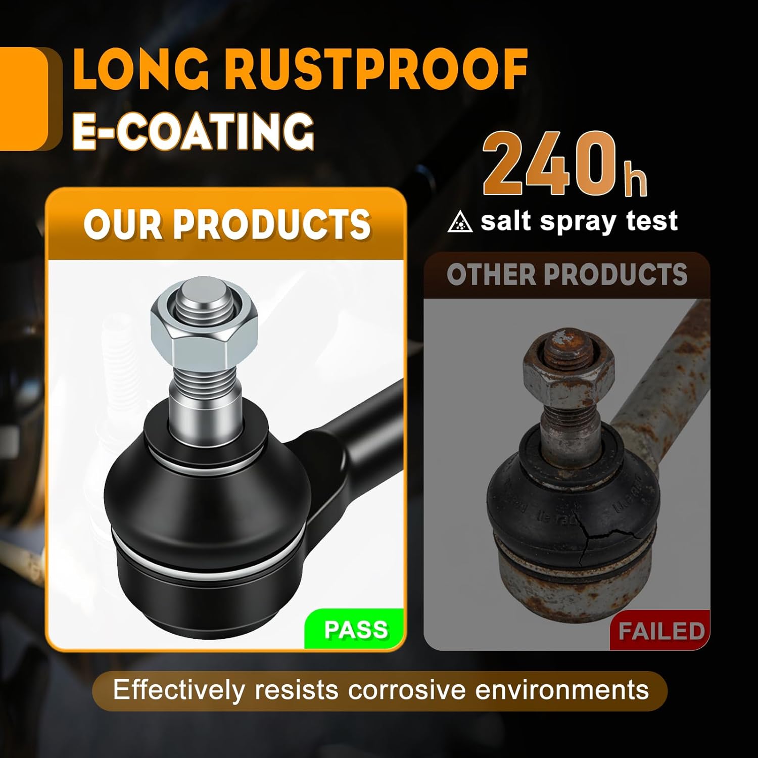 Front Inner & Outer Tie Rods Compatible with 2008-2011 Dodge Nitro, 2008-2012 Jeep Liberty, Fits ES800412 ES800413 EV800416, Restore Tight Steering & Eliminate Wobble